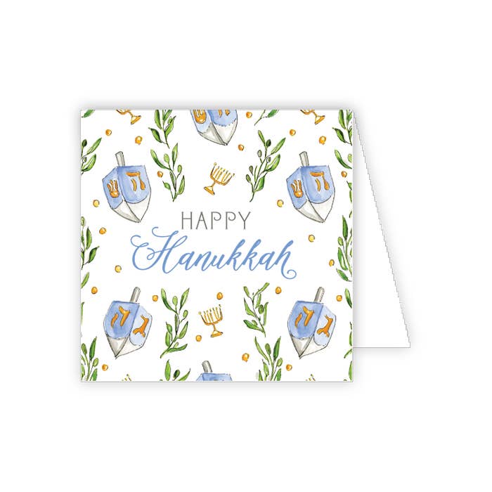 Enclosure Card - Hanukkah Dreidels and Greenery