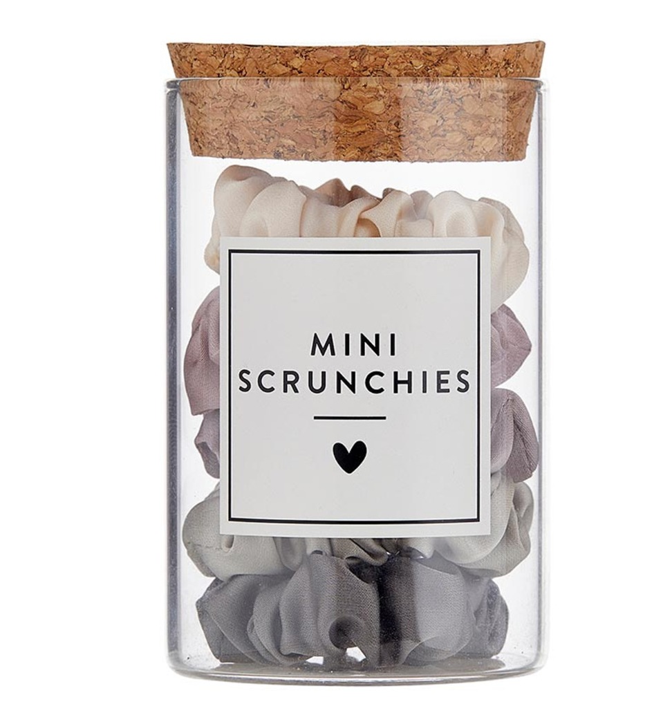 Mini Satin Scrunchies Jar - Grey Ombre