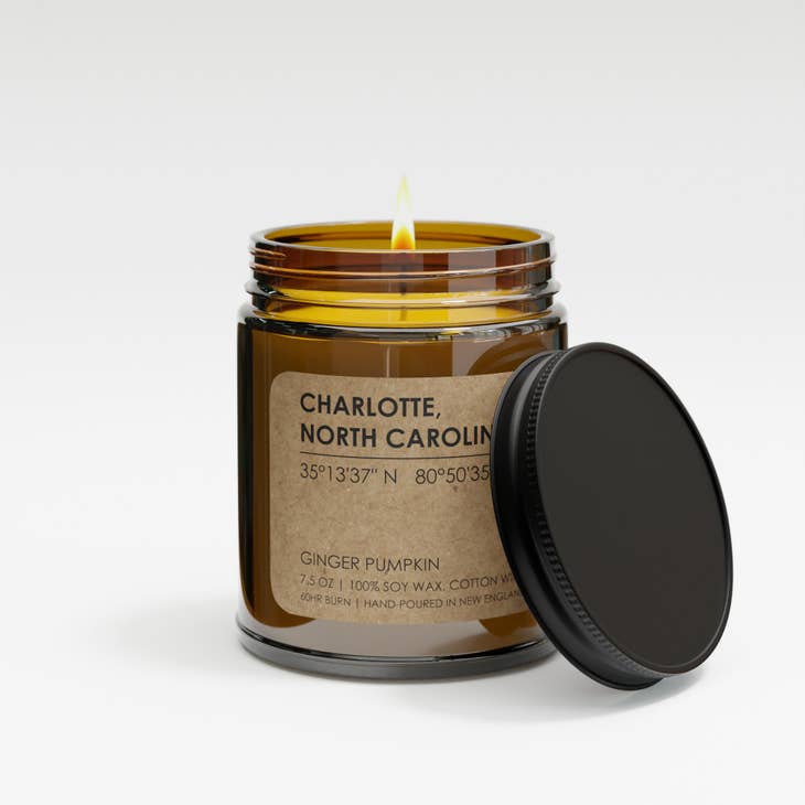 Charlotte, NC Map Candle