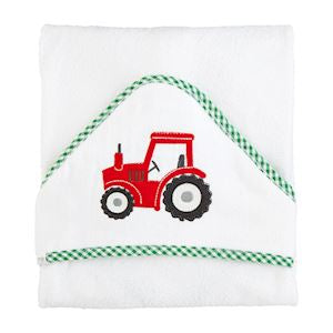 Applique Hooded Towel - Tractor