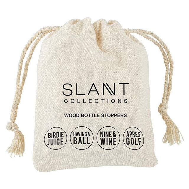 Set of 4 Wood Bottle Stoppers - Golf