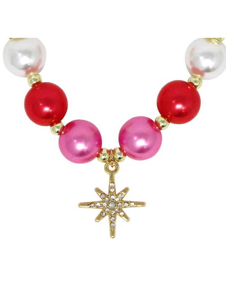 Christmas Necklace and Bracelet Set with Sparkly Star Charm
