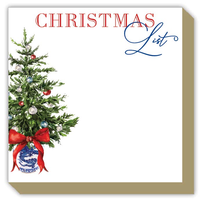 Tom Tom Christmas List Holiday Chinoiserie Pot Luxe Notepad