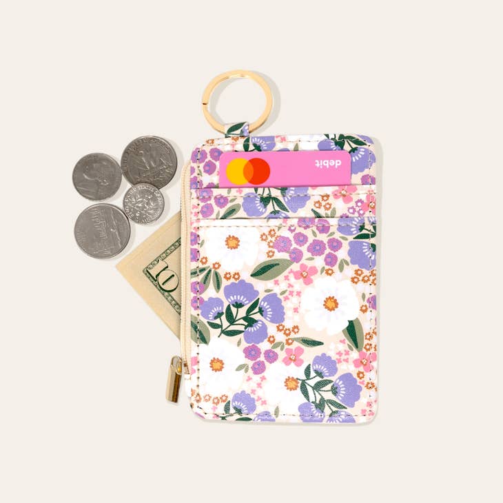 Keychain Wallet - Sweet Meadow Purple & Tan