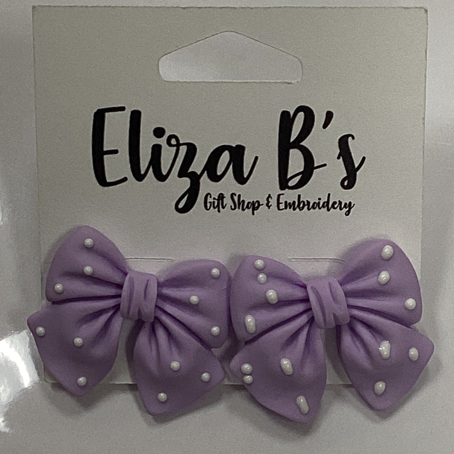Lavender Bow Studs