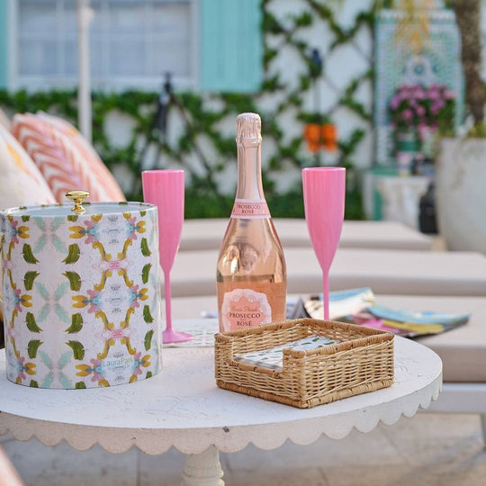 Garden Party Scalloped Acrylic Champagne Flutes | Pink