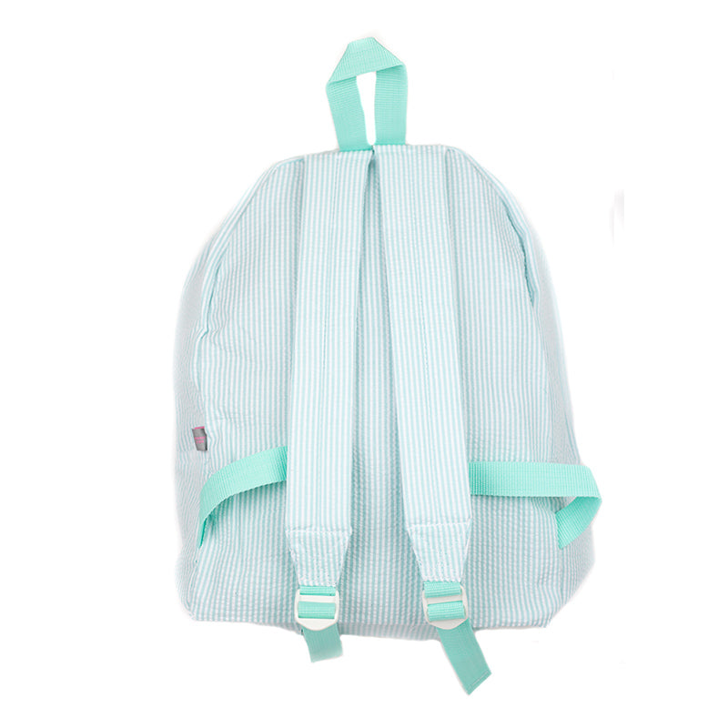 Small Backpack | Mint Seersucker
