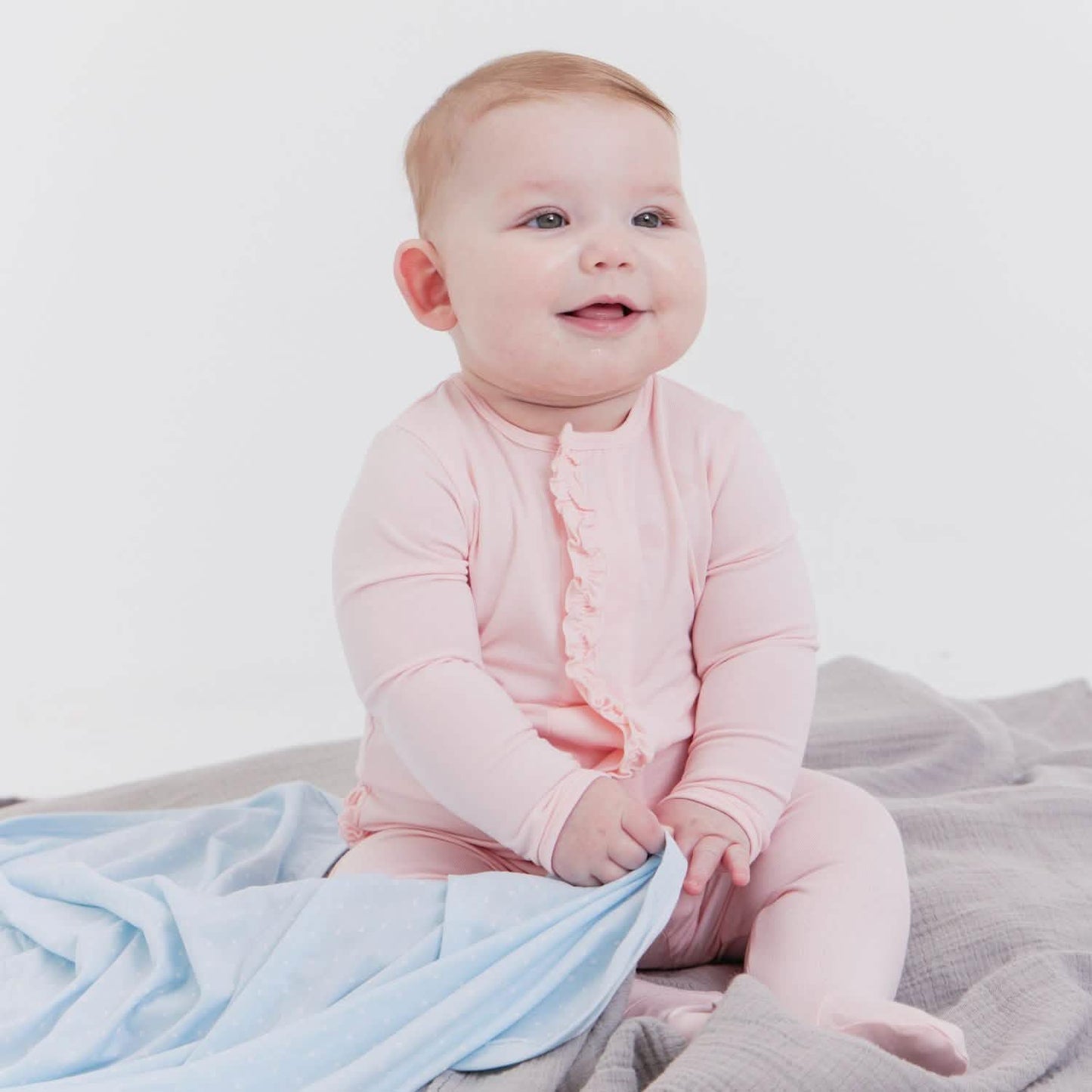 Magnetic Me | Footie w/Ruffles | Pink Dogwood