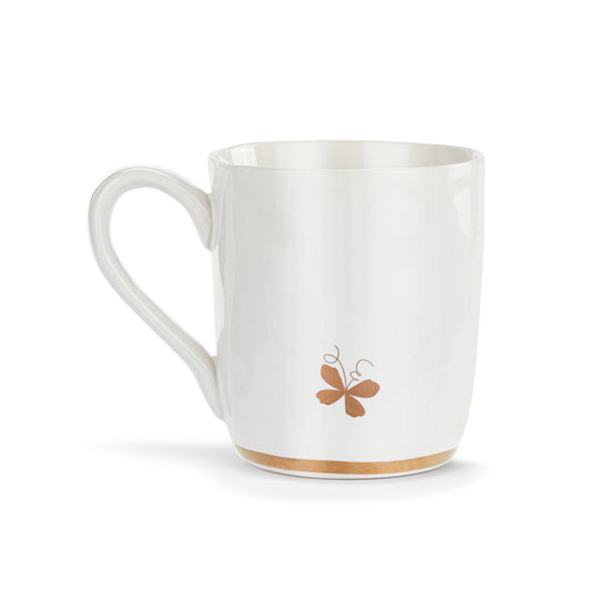 Butterfly Mug w/Gold Trim | Green & White