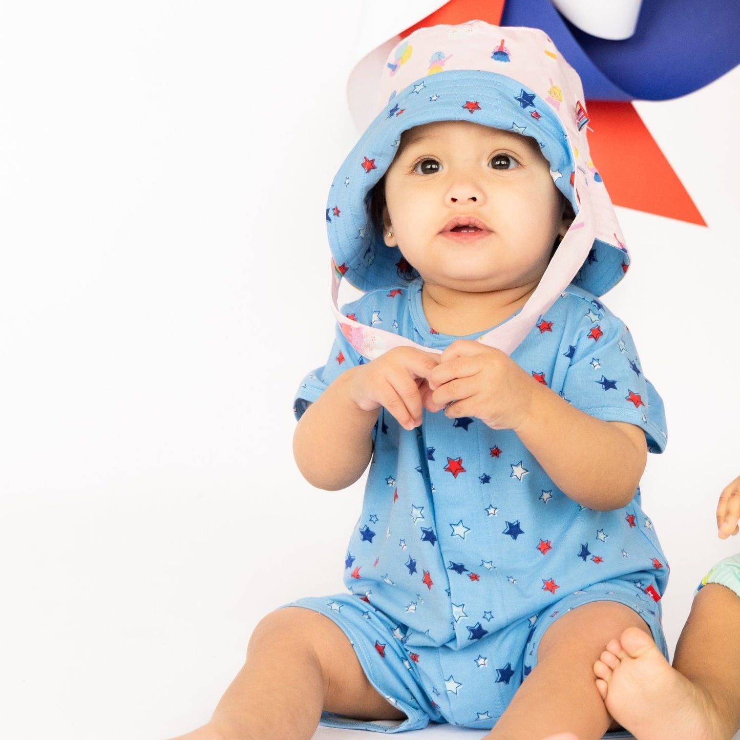 Short Sleeve Magnetic Romper | Red White and Bluetiful