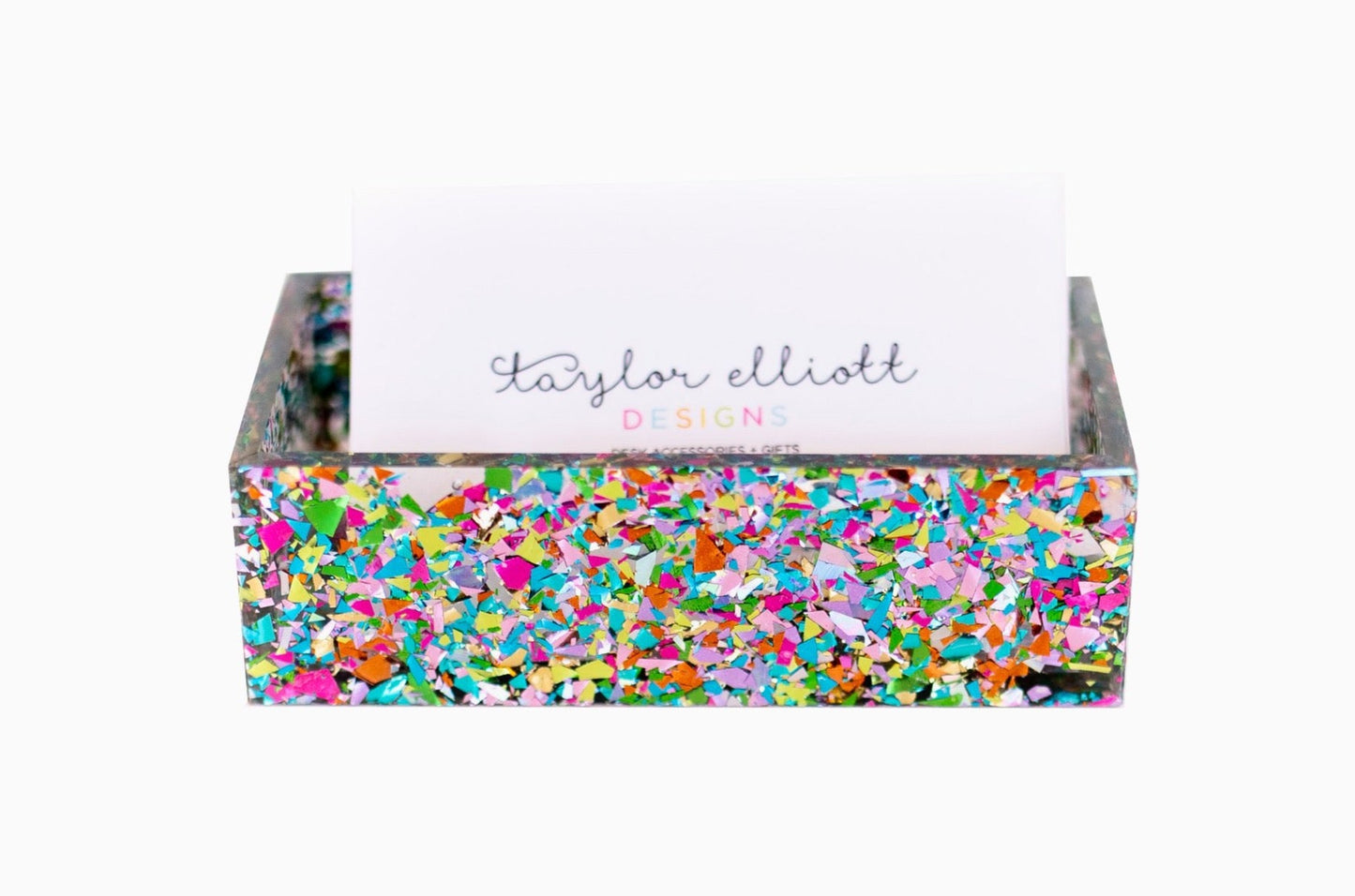 Confetti Acrylic Business Card Holder