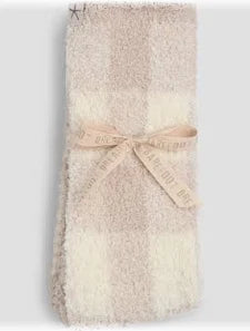 CozyChic Buffalo Plaid Socks | Stone/Multi