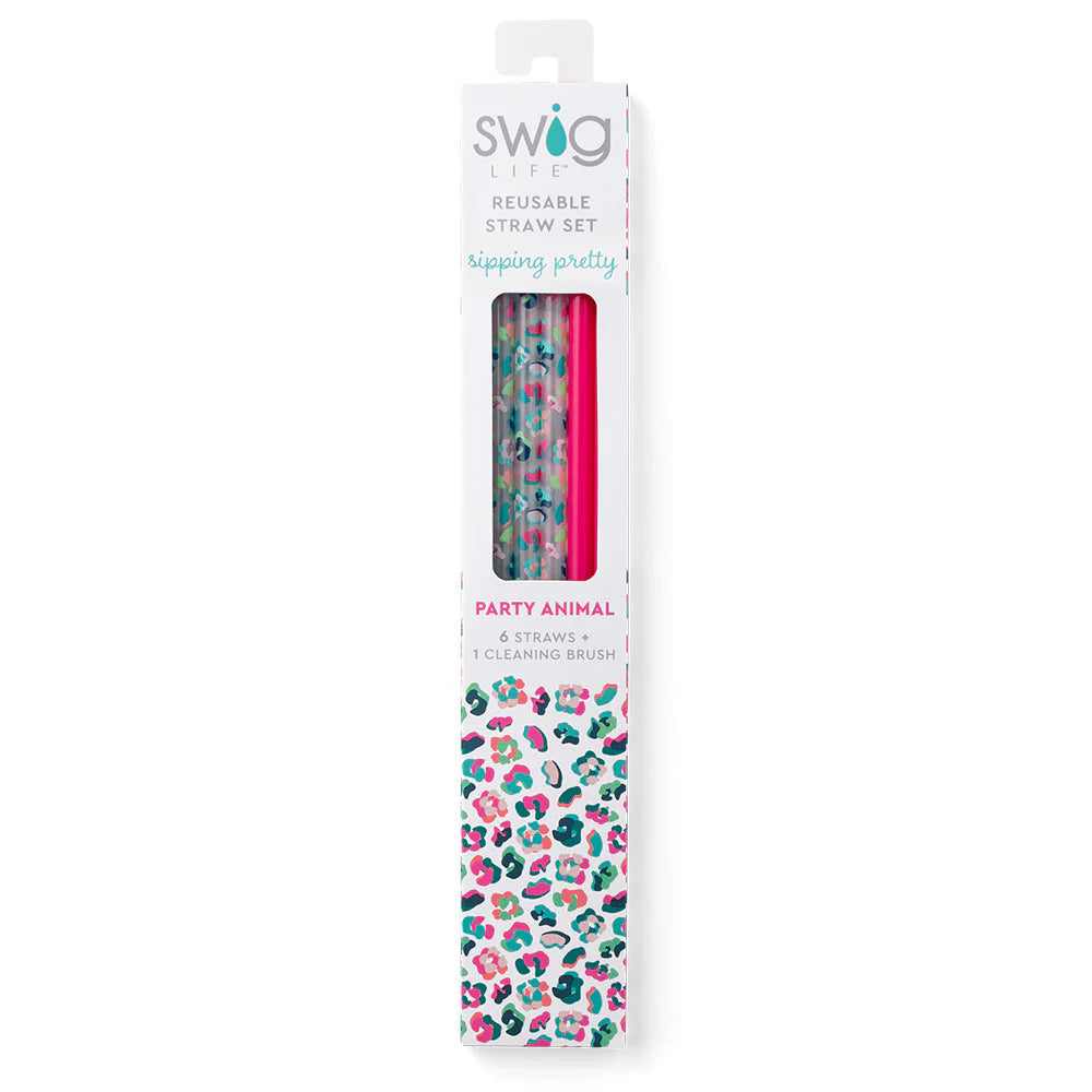 Reusable Straw Set | Party Animal + Hot Pink