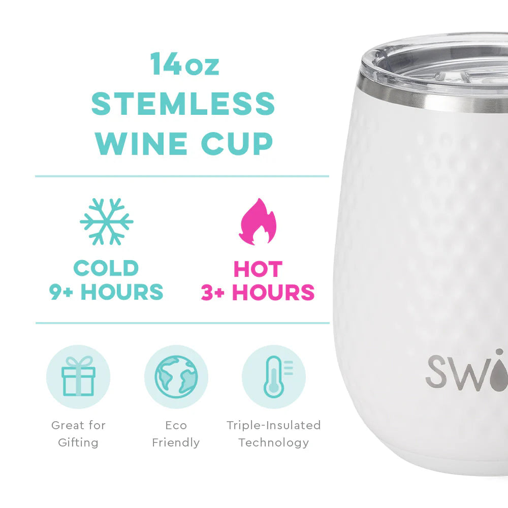 14oz Stemless Wine Cup | Golf Partee