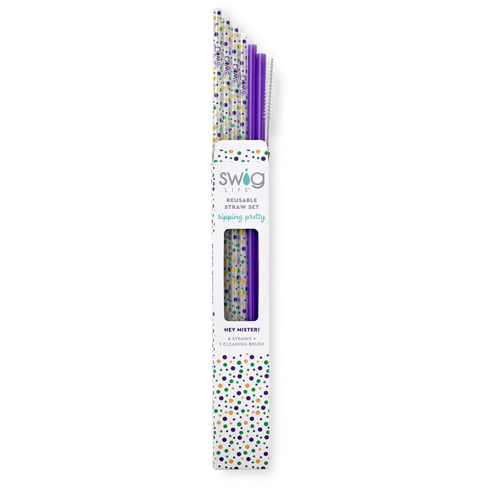 Reusable Straw Set | Hey Mister! + Purple