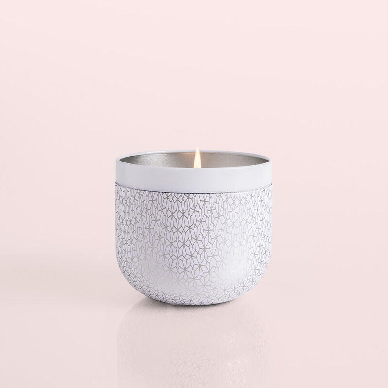 Volcano Gilded Tin Candle | White Opal