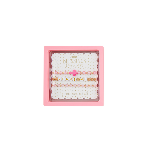 Cross Beaded Bracelets | Pink