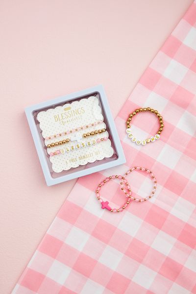 Cross Beaded Bracelets | White