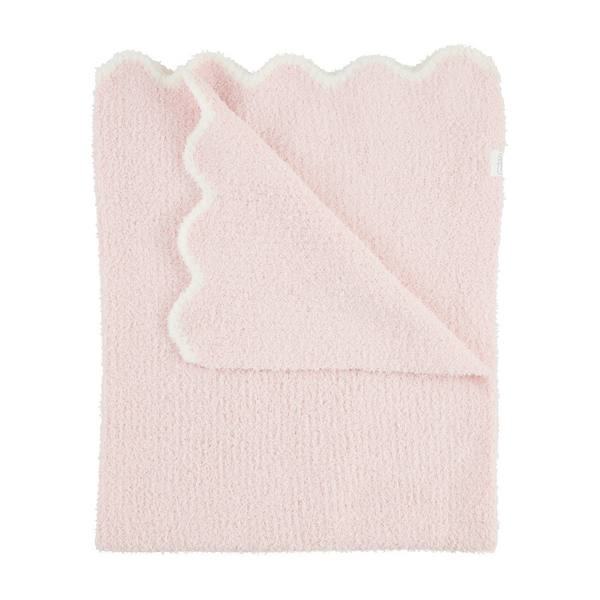 Chenille Blanket | Pink Scallop