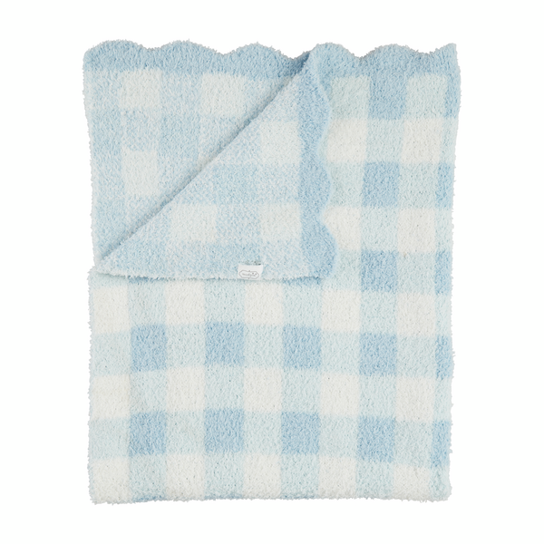 Chenille Blanket | Blue Gingham