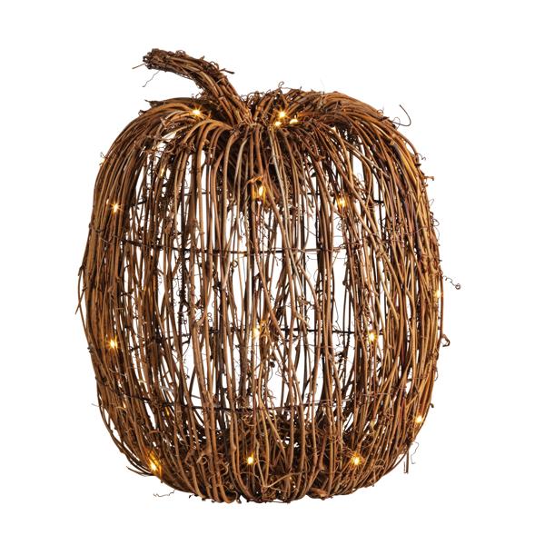 Large Light-Up Rattan Pumpkin