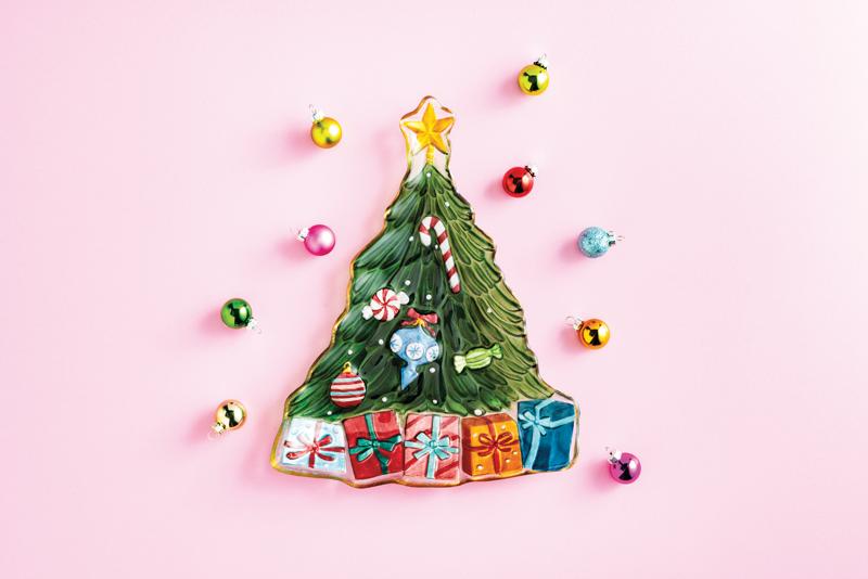 Christmas Tree Glass Platter