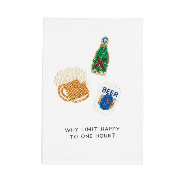 Happy Hour Beaded Bar Towel