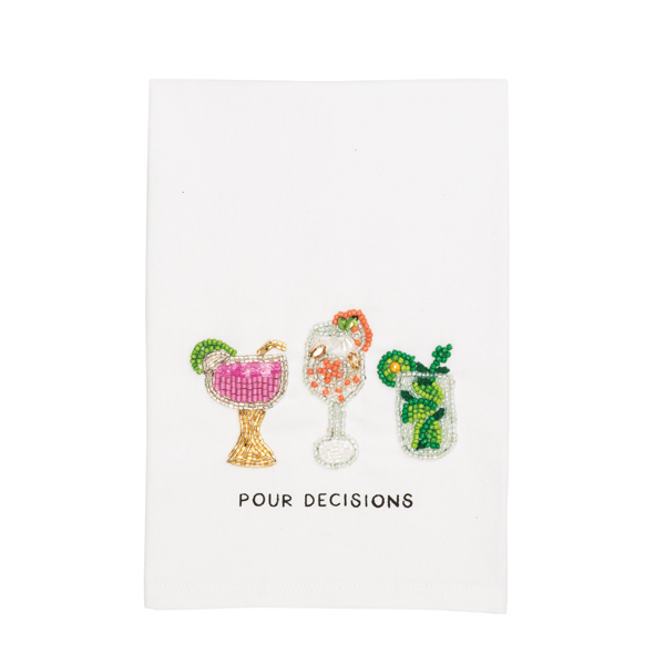 Pour Decision Beaded Bar Towel