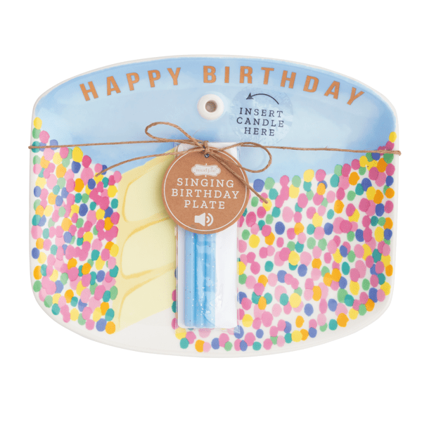 Blue Singing Candle Holder Plate