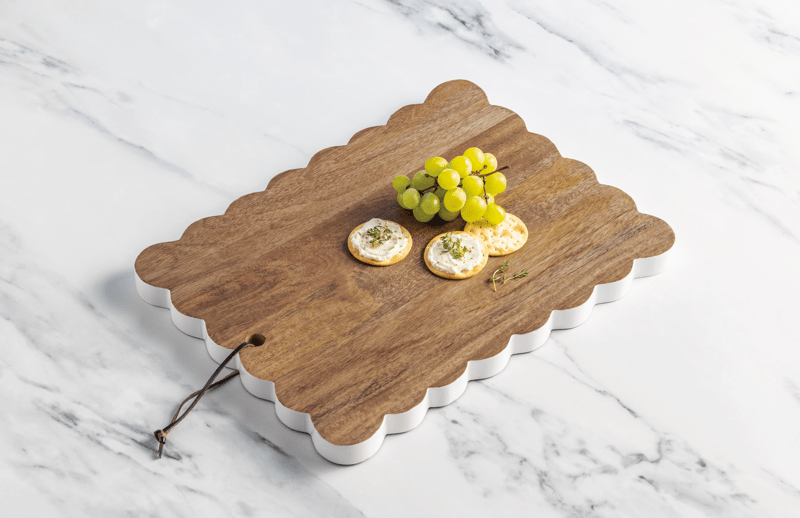 Large Scalloped Wood Board