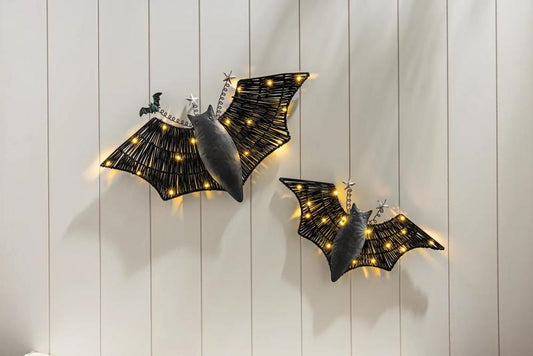 Small Woven & Tin Bat Decor