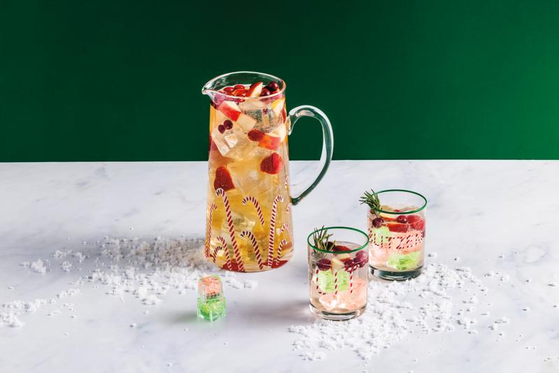 Candy Cane Glass Pitcher