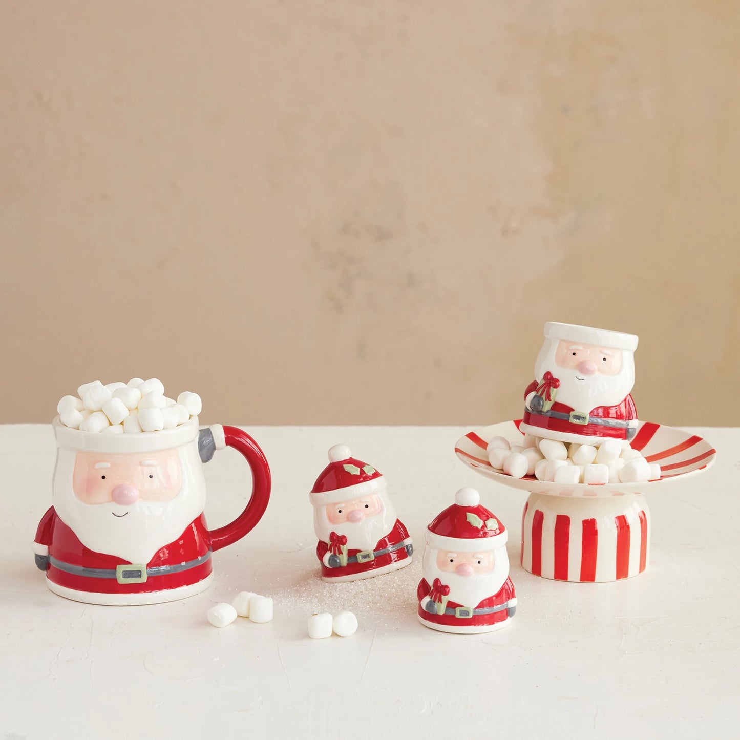 Hand-Painted Ceramic Santa Shaped Mug