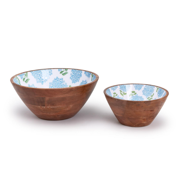 Hand-Crafted Wood Hydrangea Bowl