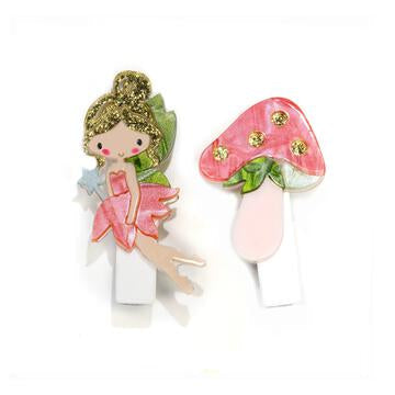 Alligator Clip - Fairy & Mushroom