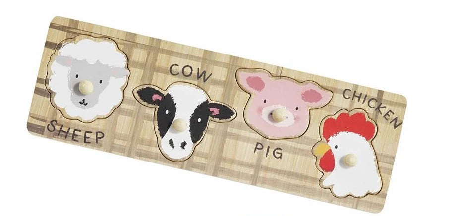 Farm Animal Knob Wood Puzzle