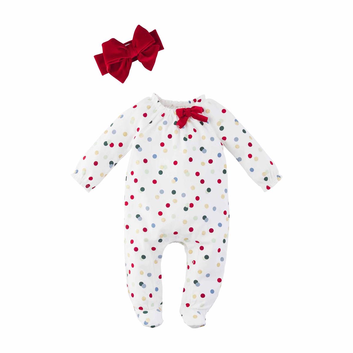 Dot Sleeper and Headband 3-6M