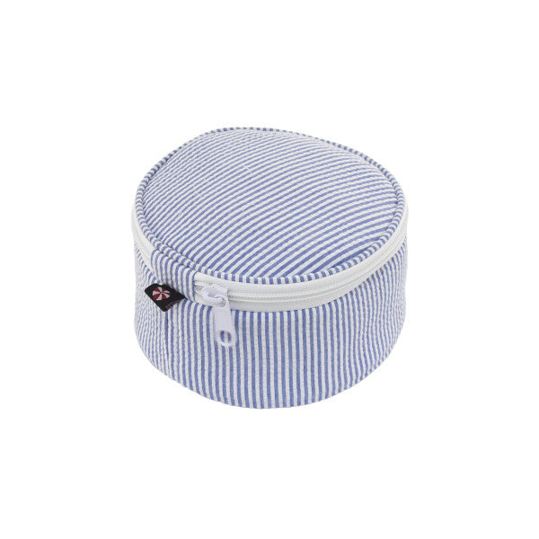 6" Button Bag | Navy Seersucker
