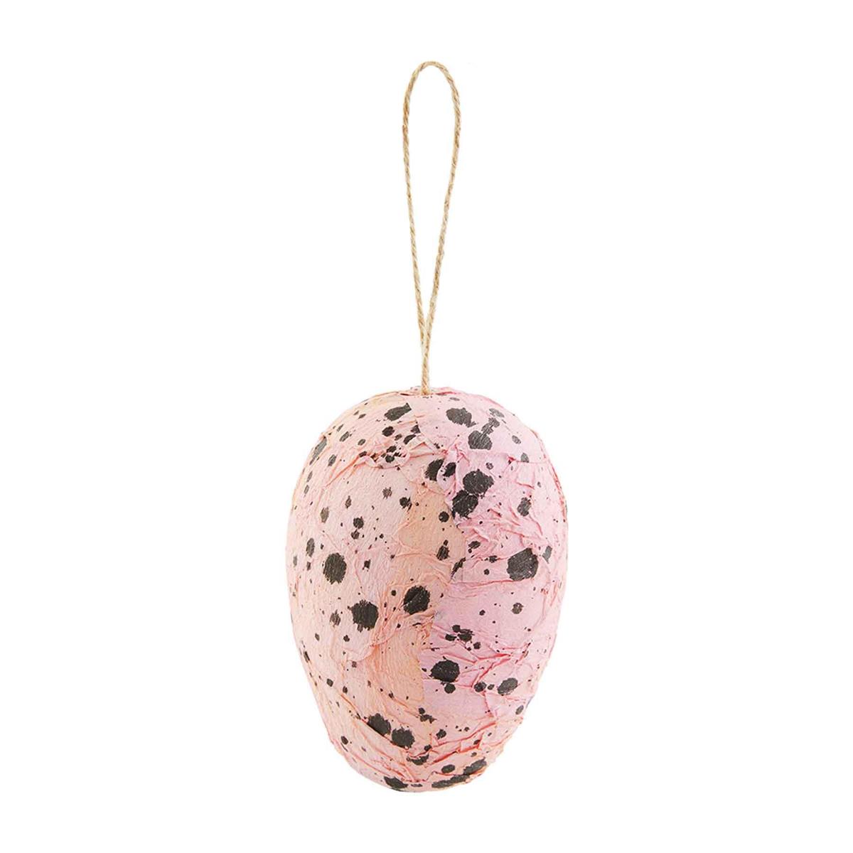 Pink Speckle Paper Mache Egg