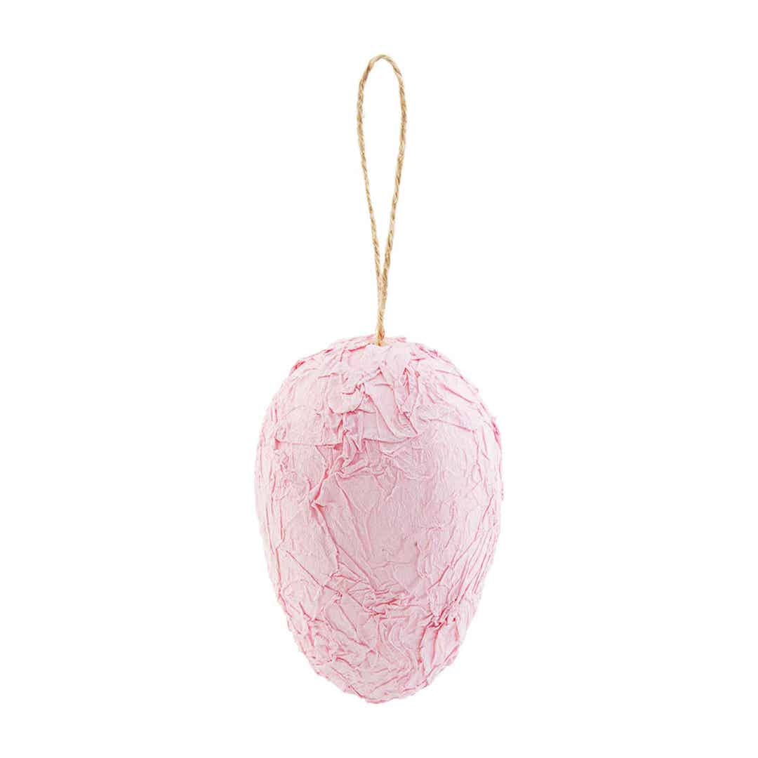 Pink Paper Mache Egg