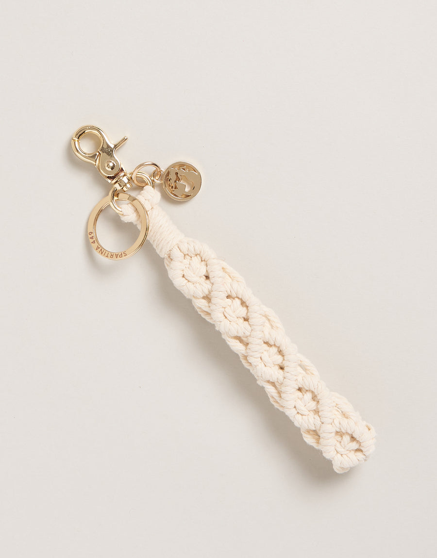 Macrame Wristlet Keychain Natural
