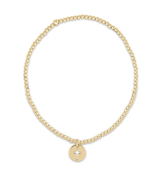 Classic Gold 2.5mm Bead Bracelet Blessed Small Gold Charm
