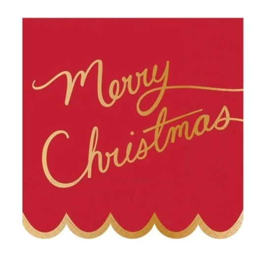 Merry Christmas Script Napkin
