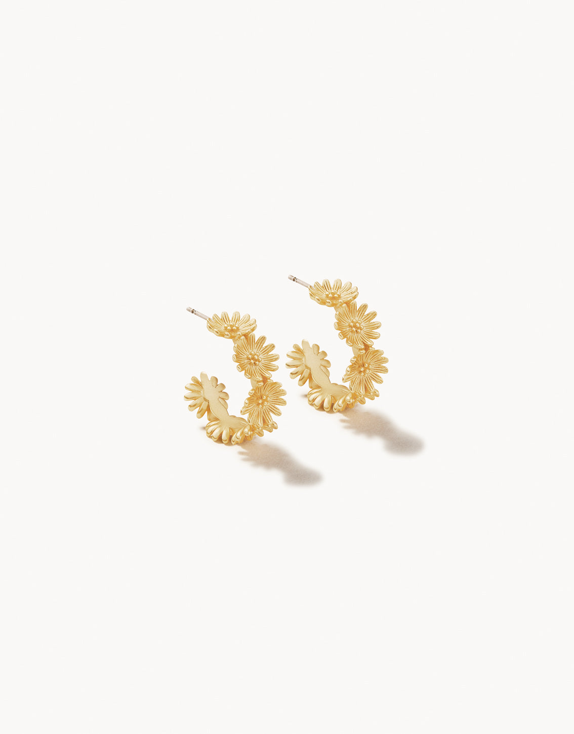 Daisy Hoop Earrings Gold