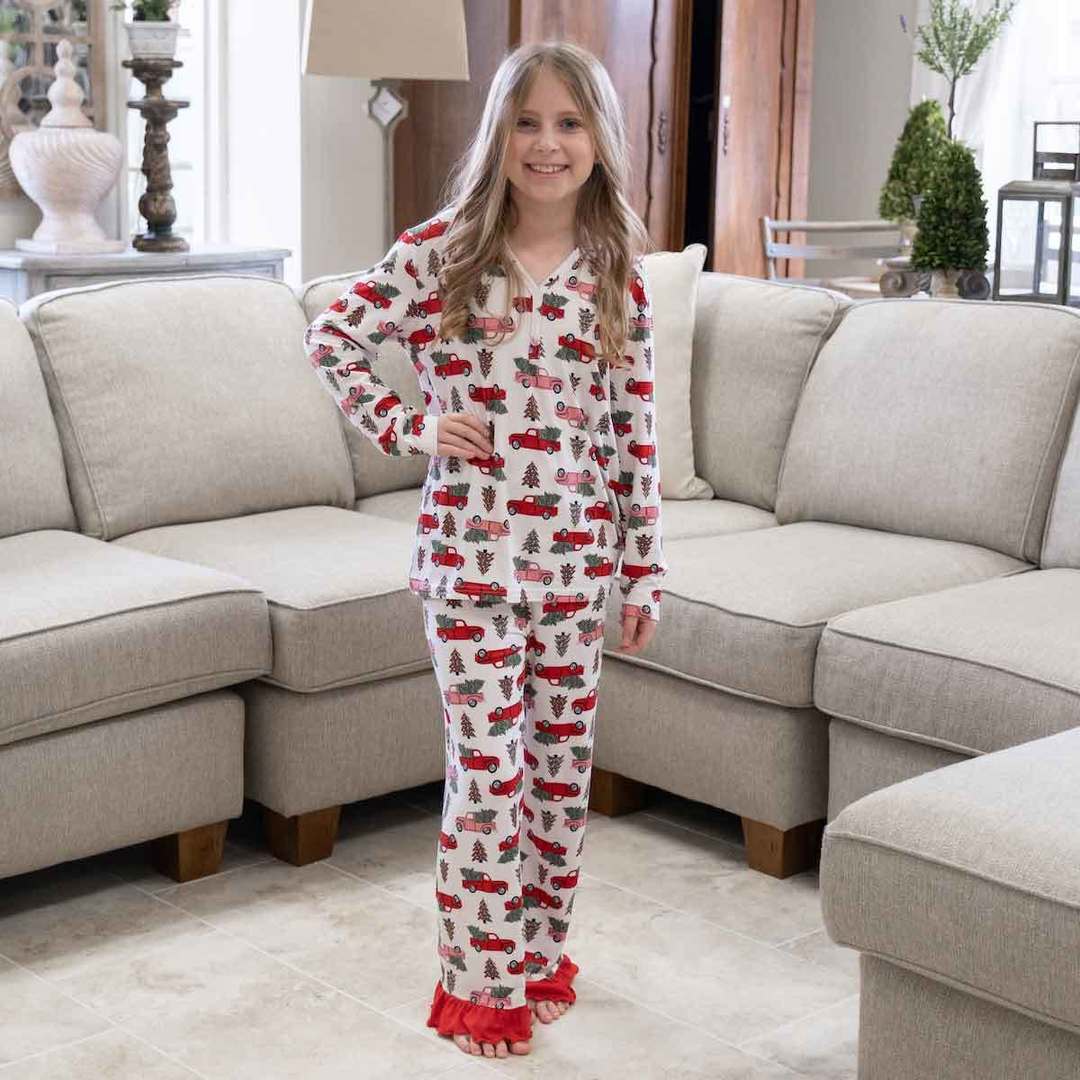 Girl's Home For The Holidays Ruffle Set