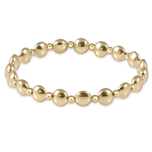 Honesty Grateful Pattern 6mm Bead Bracelet - Gold