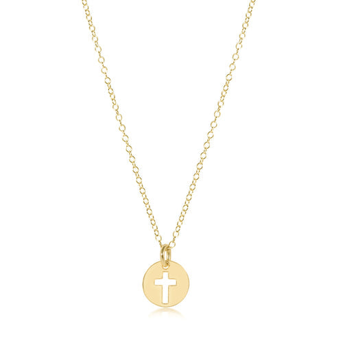 16" Necklace Gold | Blessed Small Gold Disc