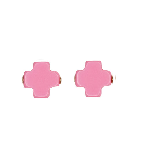 Signature Cross Stud | Bright Pink