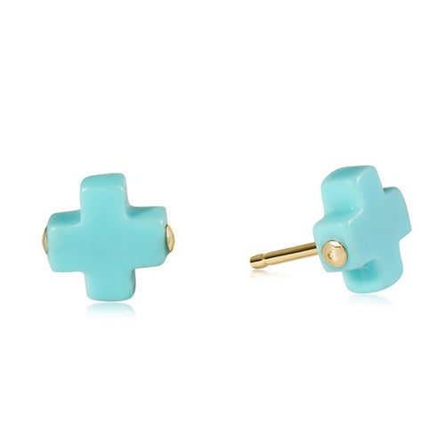 Signature Cross Stud | Turquoise