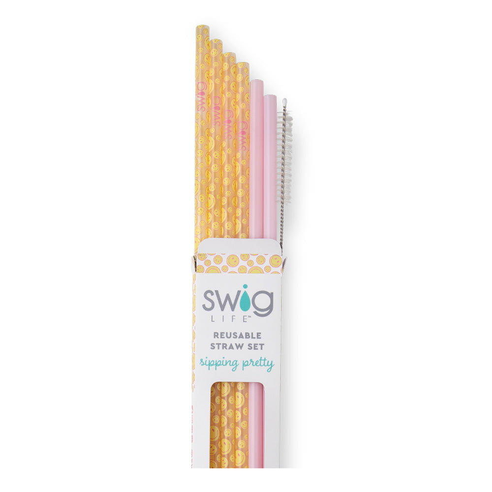 Reusable Straw Set | Oh Happy Day + Pink